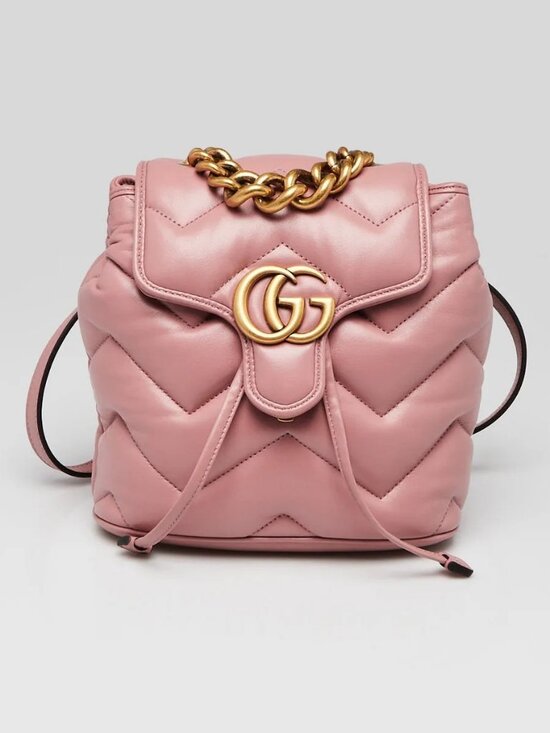 Gucci Pink Quilted Leather Marmont Backpack Bag main image 7